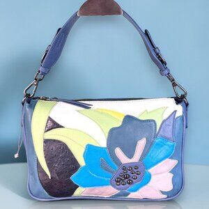 Sharif Studio Limited Edition Leather Floral Appliqué Shoulder Crossbody Bag